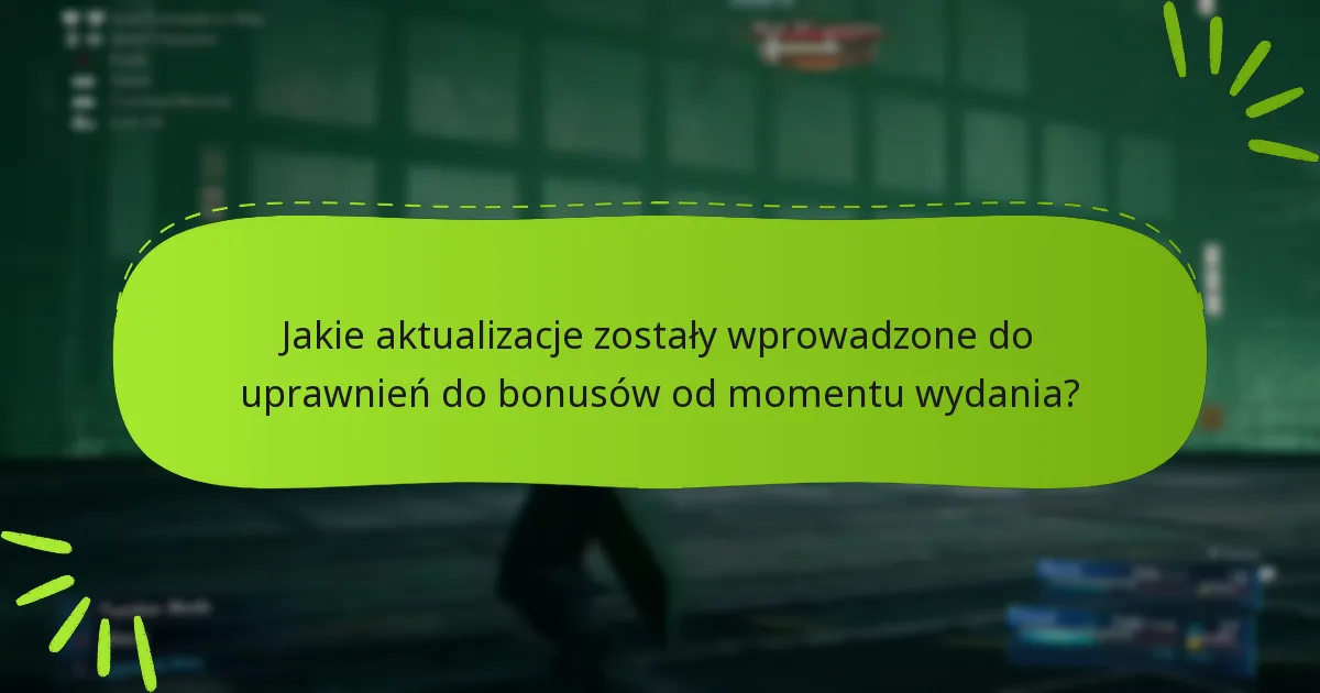 Jakie aktualizacje zostały wprowadzone do uprawnień do bonusów od momentu wydania?